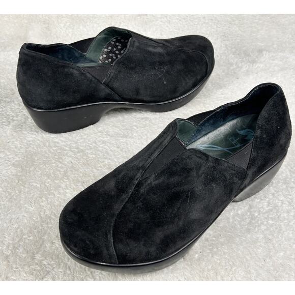 Dansko Shoes - Dansko Clog Suede Leather Women's Slip On Comfort Heel Shoe Size 39 Black
